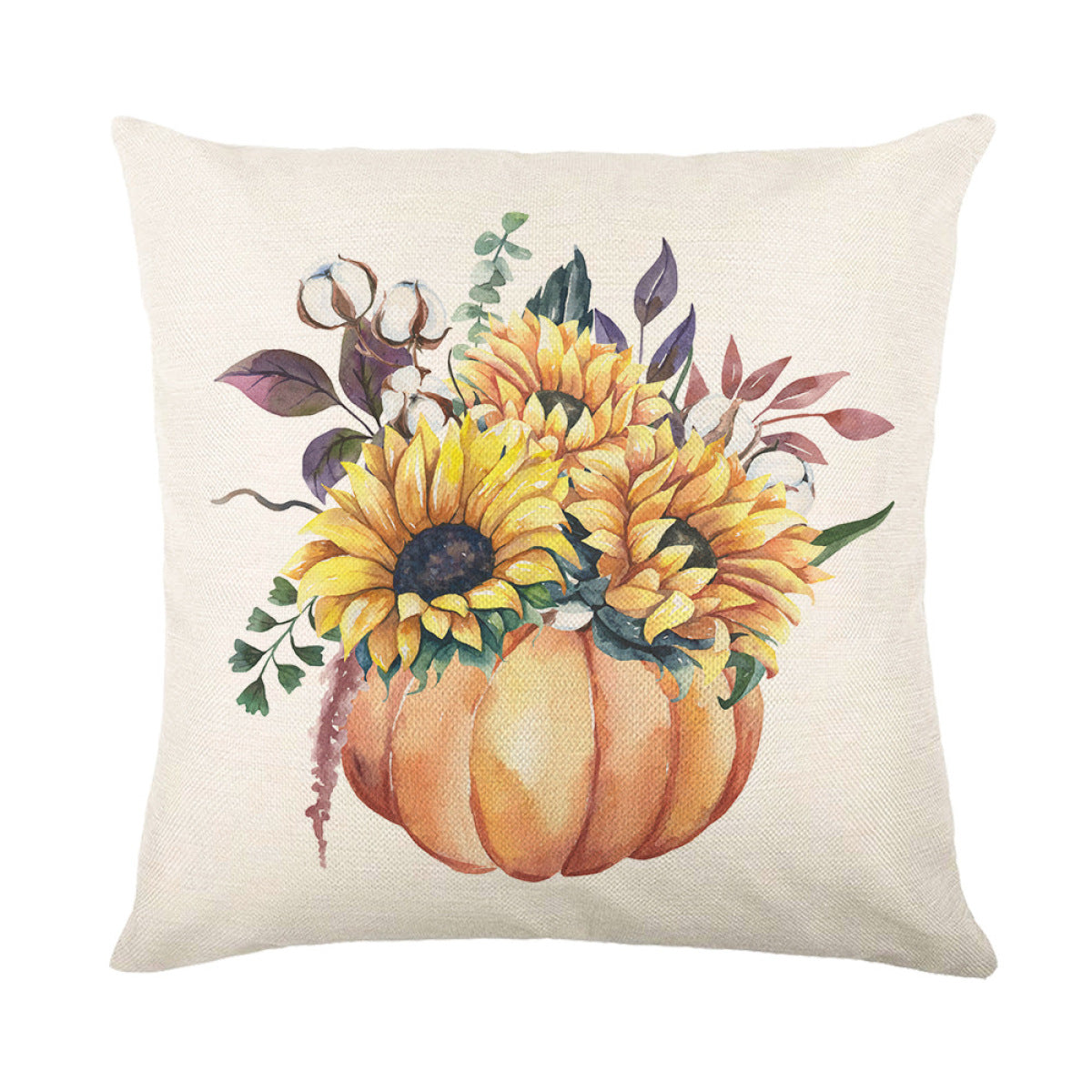 Thanksgiving Fall Pumpkin Print Pillowcase Without Filler