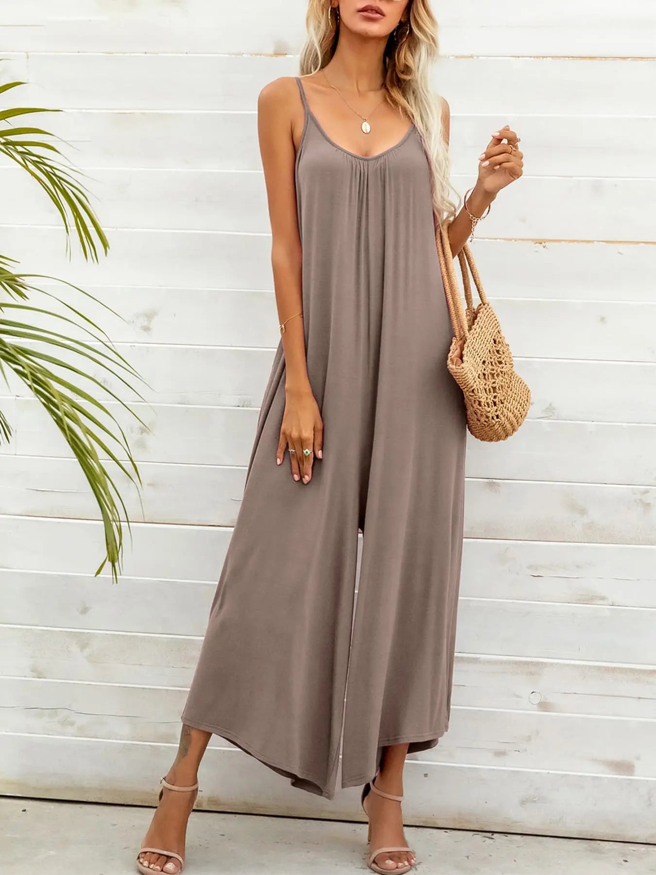 Spaghetti Strap Scoop Neck Jumpsuit - Image #21