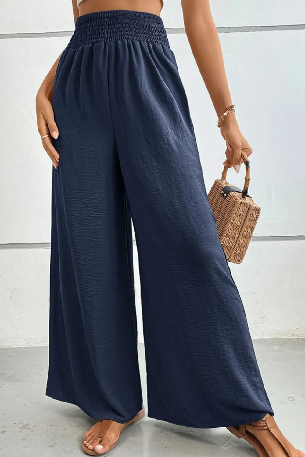 Wide Waistband Relax Fit Long Pants - Image #12