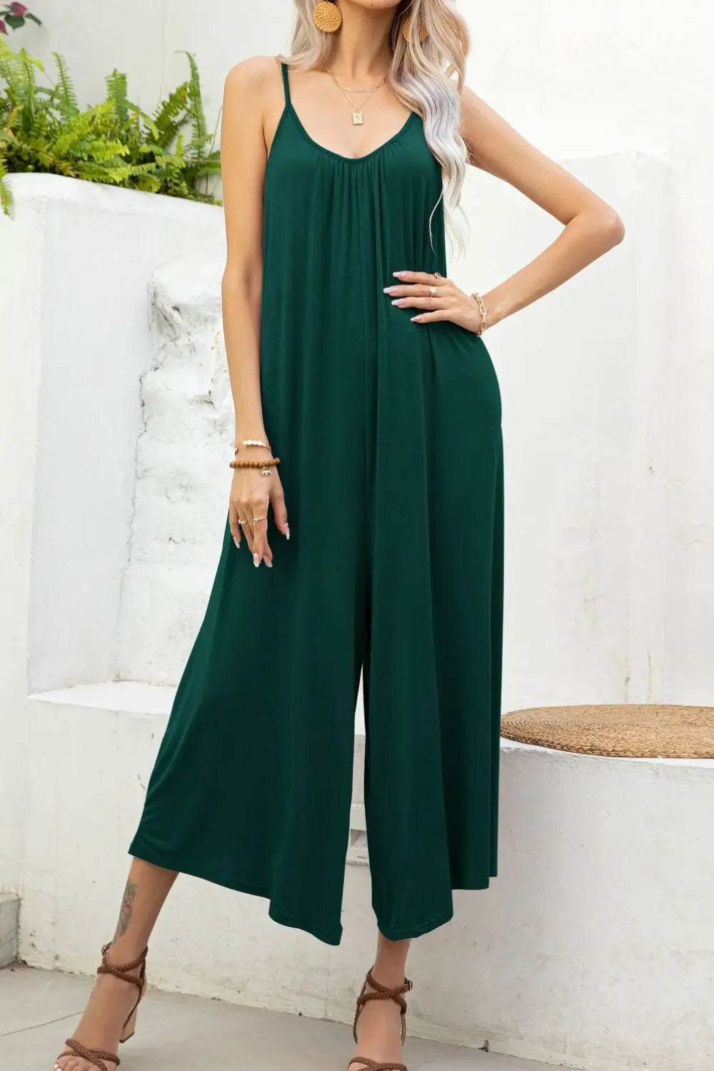 Spaghetti Strap Scoop Neck Jumpsuit - Image #19