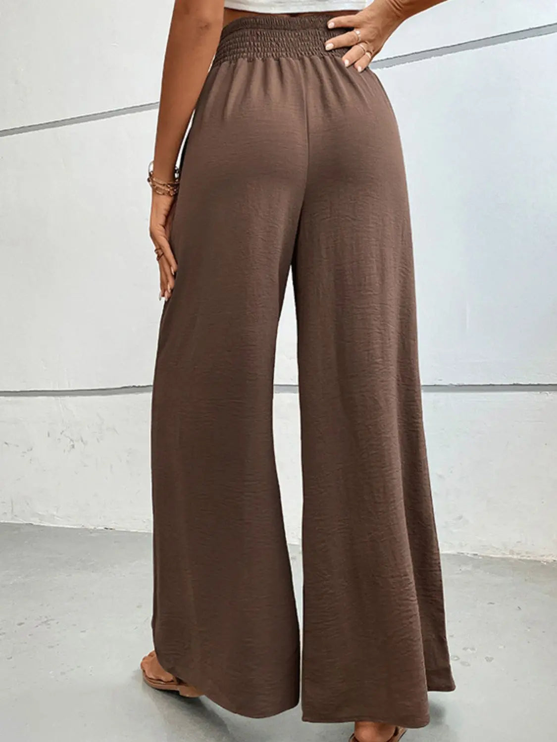 Wide Waistband Relax Fit Long Pants - Image #2