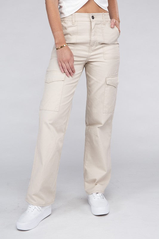 Everyday Wear Elastic-Waist Cargo Pants