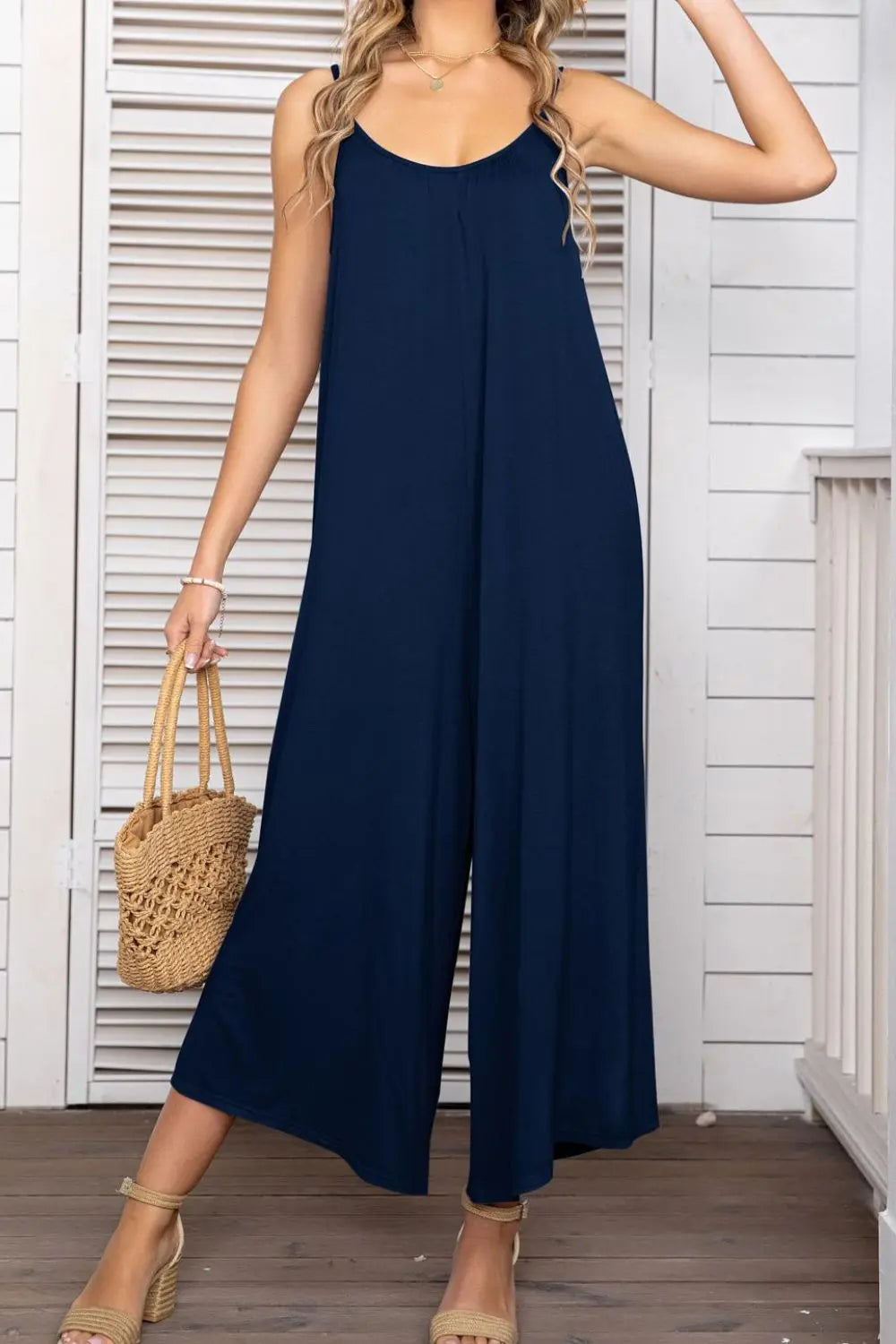 Spaghetti Strap Scoop Neck Jumpsuit - Image #18