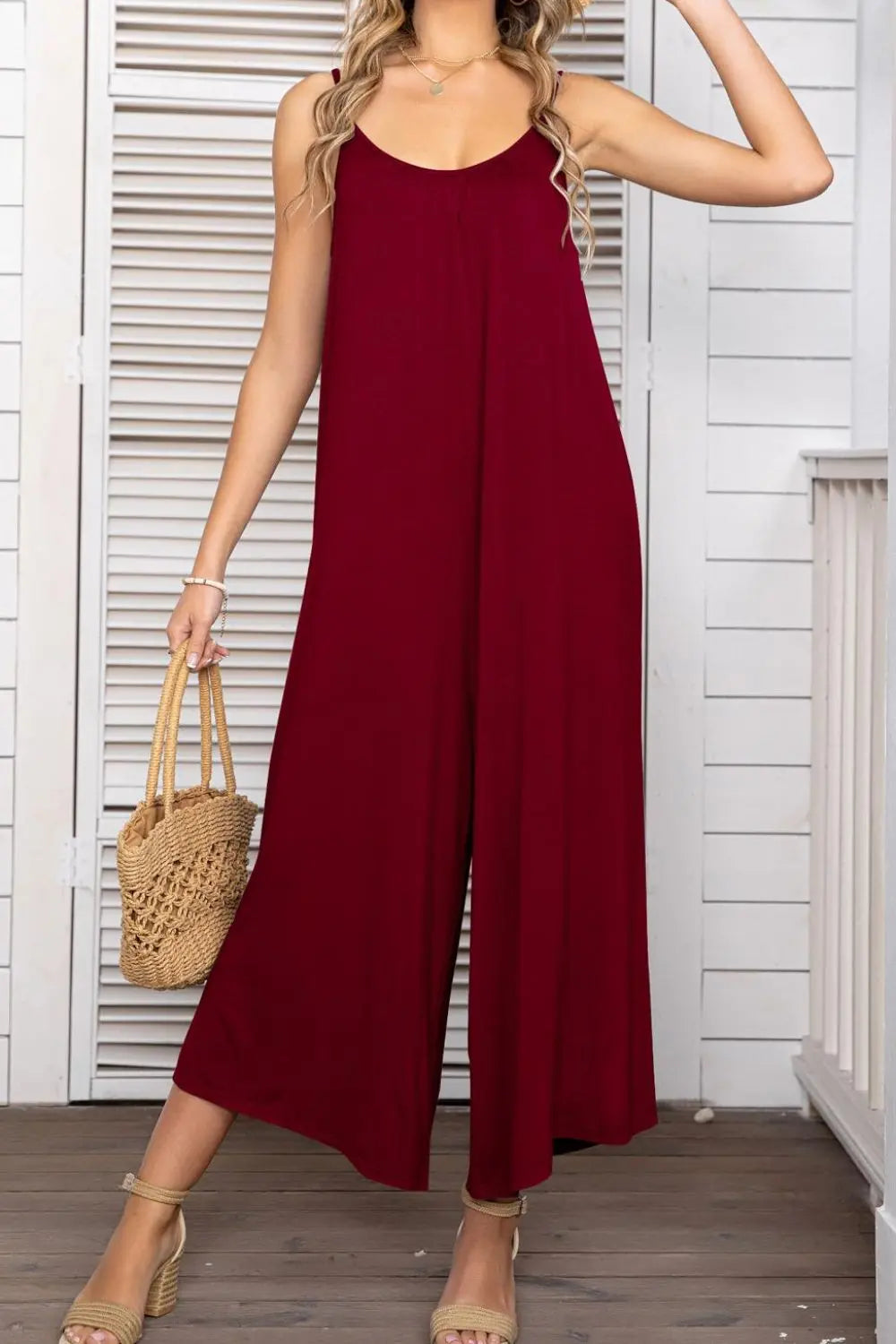 Spaghetti Strap Scoop Neck Jumpsuit - Image #5