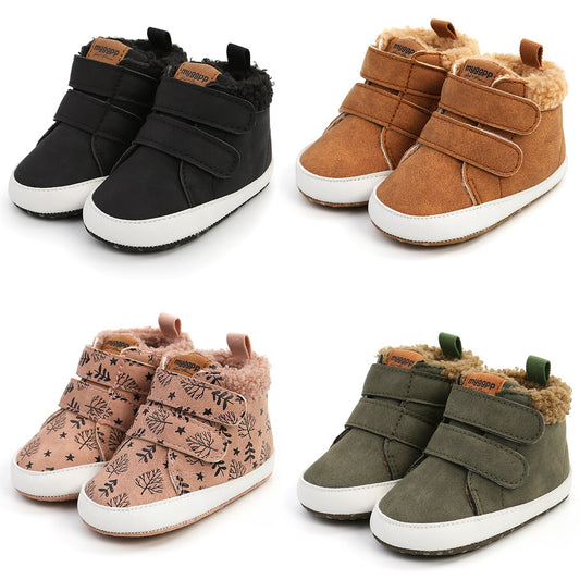 High Top Autumn And Winter Baby Shoes Baby Shoes Walking Shoes Warm Shoes.