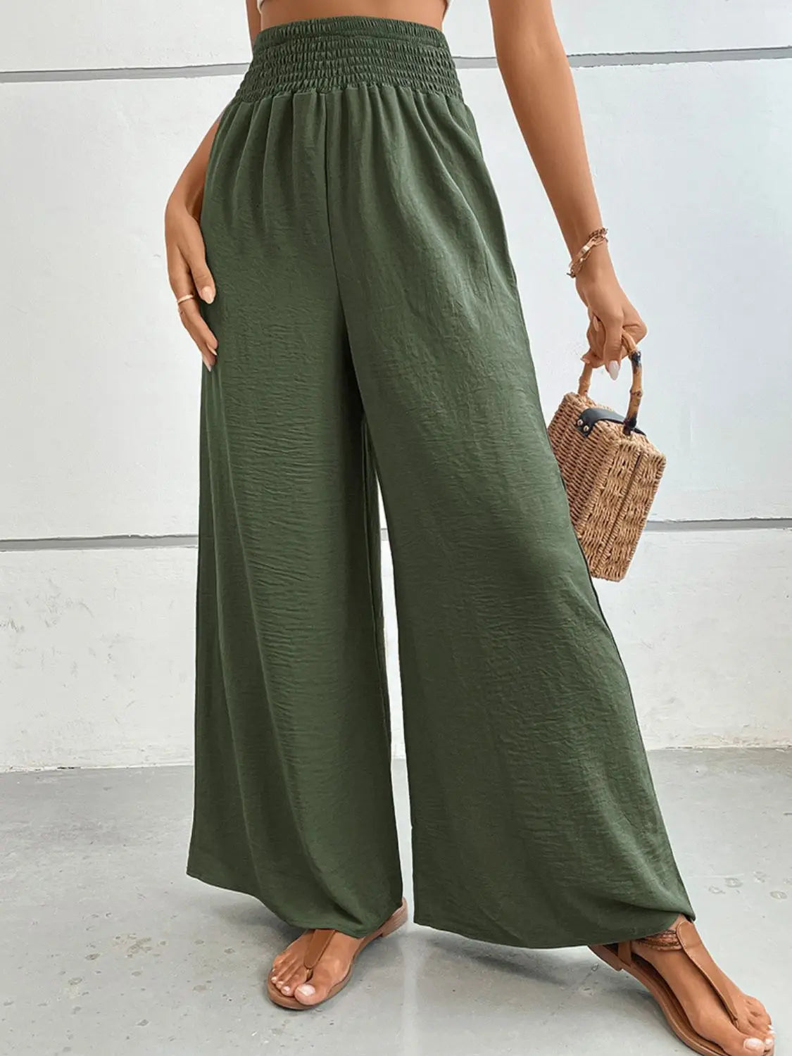 Wide Waistband Relax Fit Long Pants - Image #15