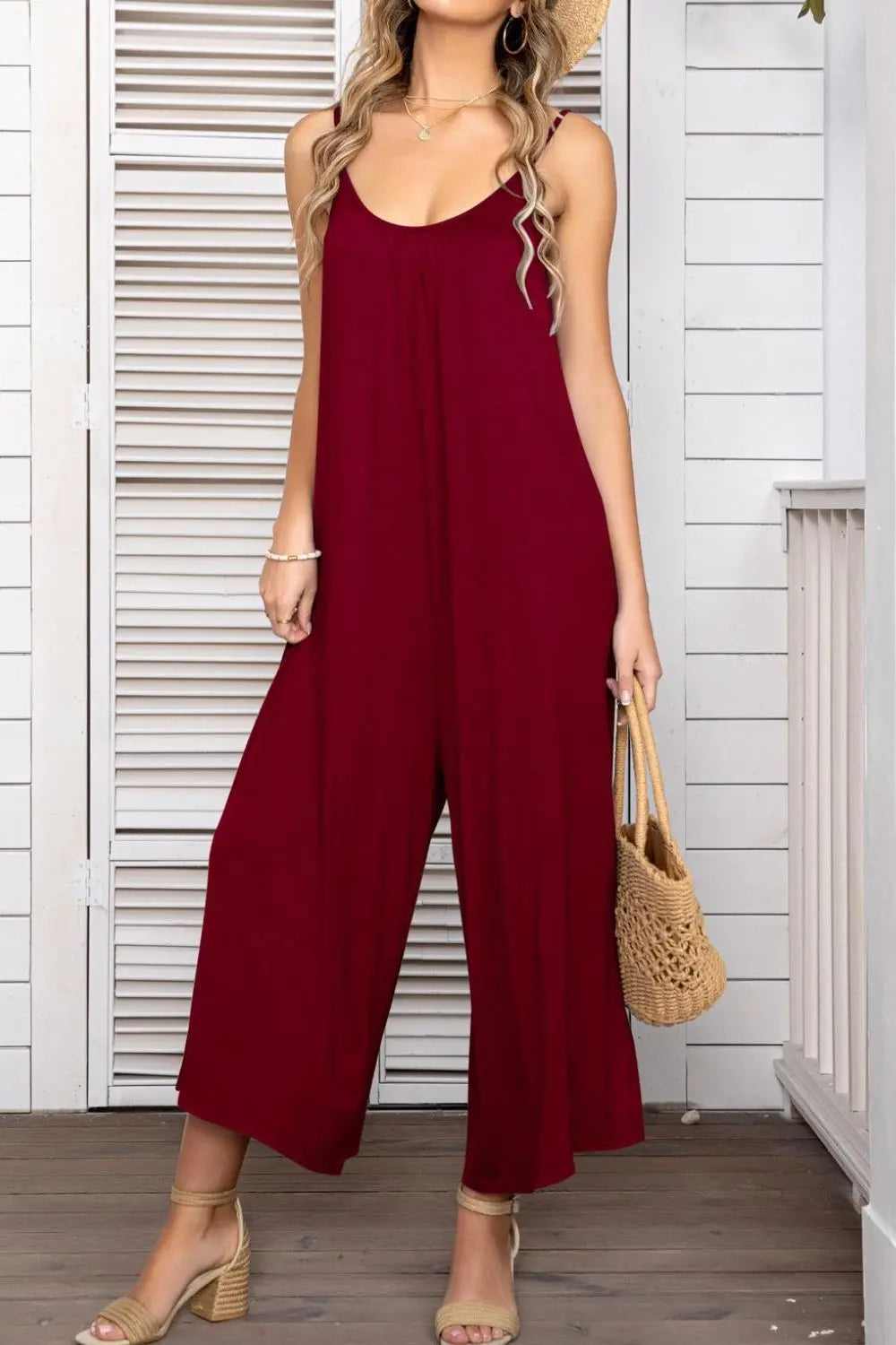 Spaghetti Strap Scoop Neck Jumpsuit - Image #7