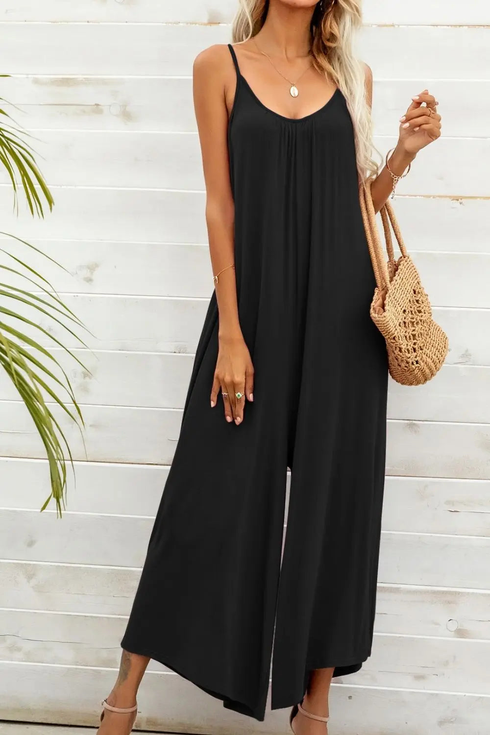 Spaghetti Strap Scoop Neck Jumpsuit - Image #12