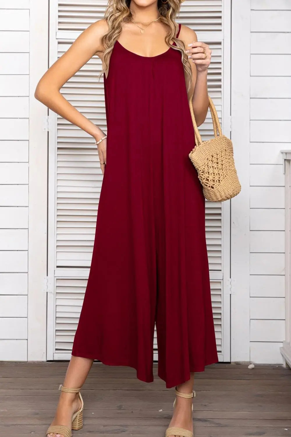 Spaghetti Strap Scoop Neck Jumpsuit - Image #6