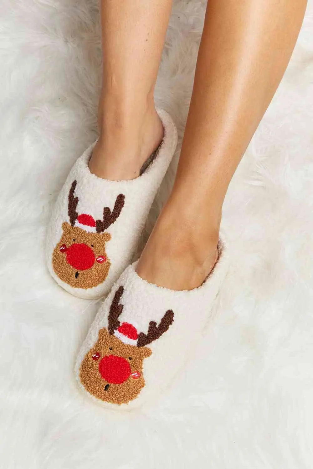 Melody Rudolph Print Plush Slide Slippers - Image #1