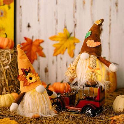 Thanksgiving Harvest Floral Luminous Gnome Ornament