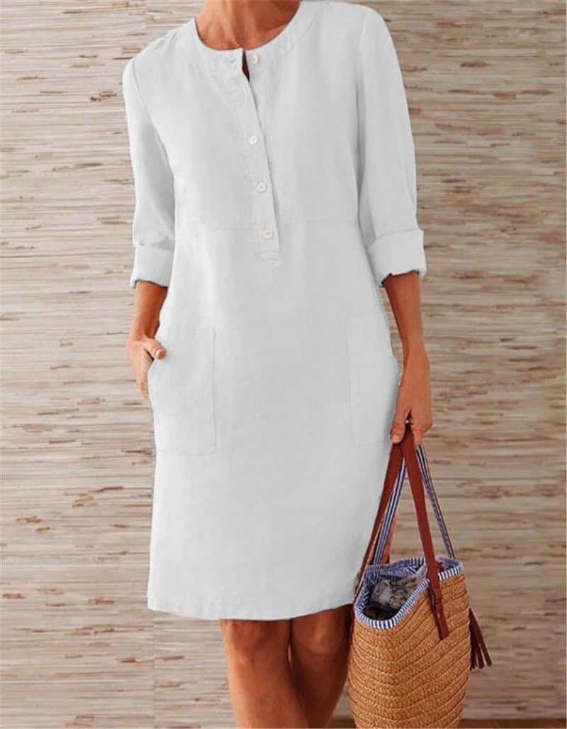 Large cotton and linen dress