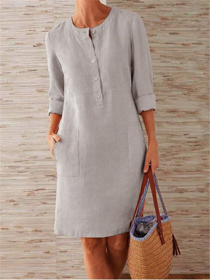 Large cotton and linen dress