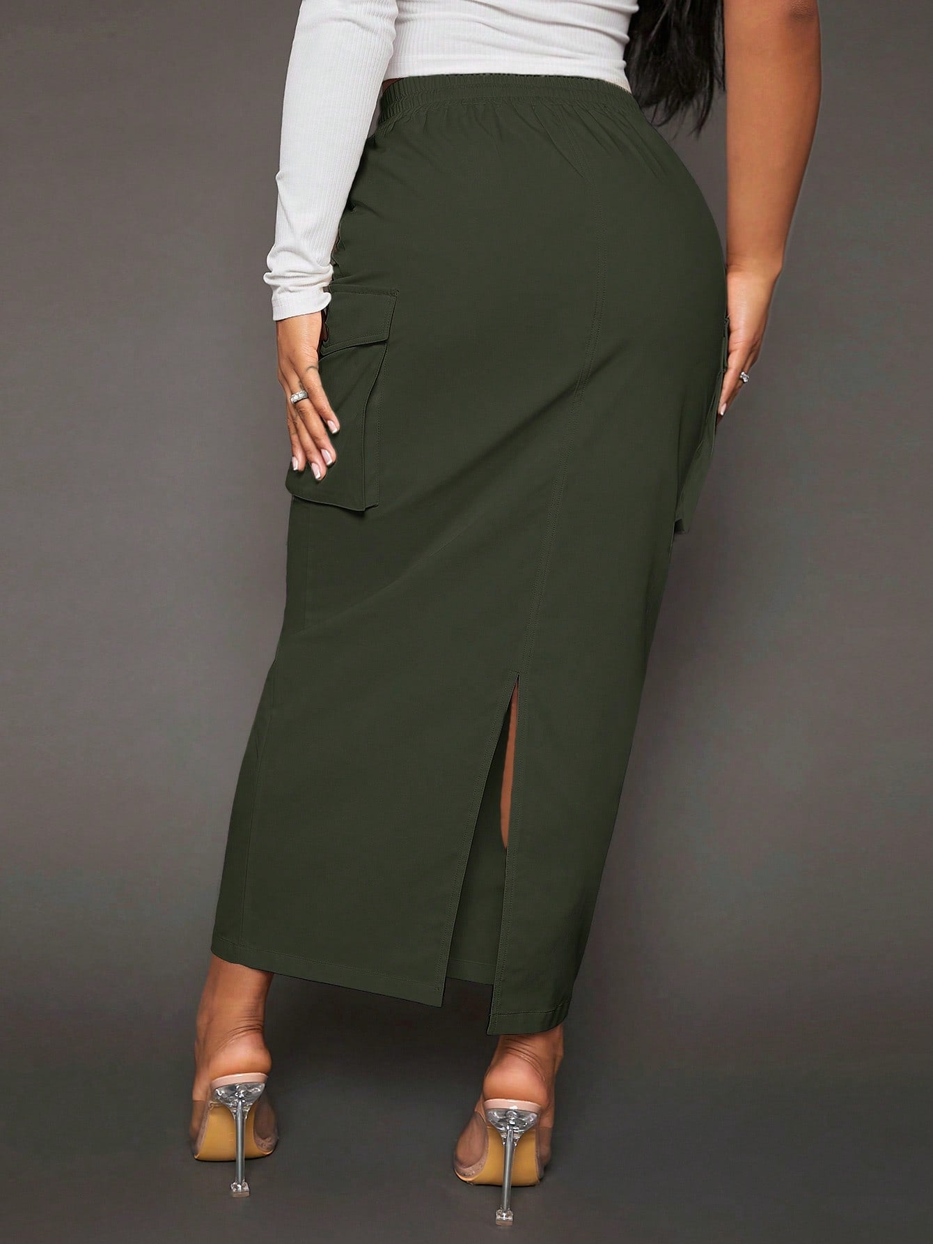 Flap Pocket Side-Drawstring Waist Cargo Skirt - Ultimate Style and Versatility for Every Occasion