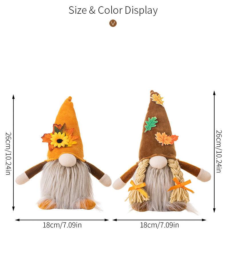 Thanksgiving Harvest Floral Luminous Gnome Ornament