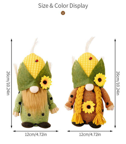 Thanksgiving Harvest Corn Hat Floral Gnome Ornaments