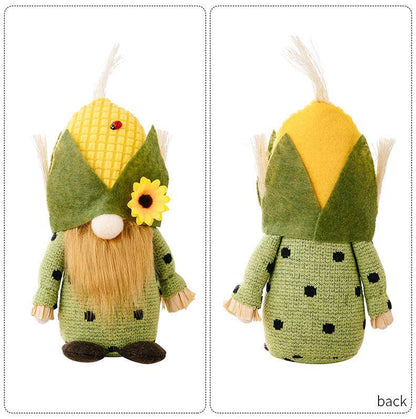 Thanksgiving Harvest Corn Hat Floral Gnome Ornaments