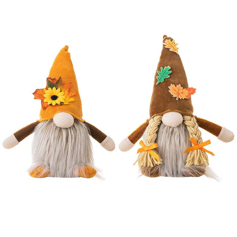 Thanksgiving Harvest Floral Luminous Gnome Ornament