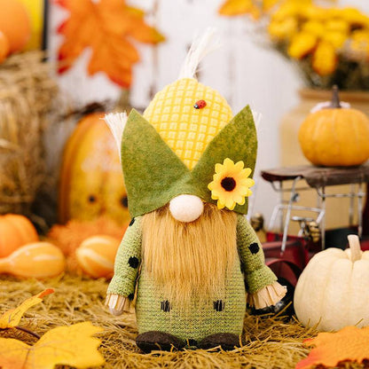 Thanksgiving Harvest Corn Hat Floral Gnome Ornaments