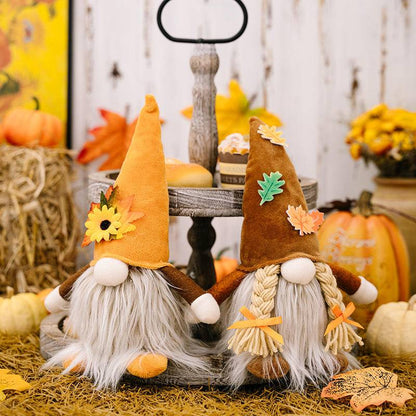 Thanksgiving Harvest Floral Luminous Gnome Ornament